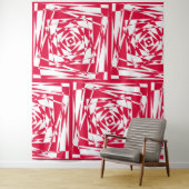 Witte rode abstracte illusie wandkleed (In situ)