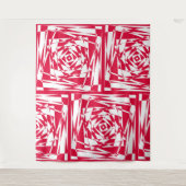 Witte rode abstracte illusie wandkleed (Voorkant)