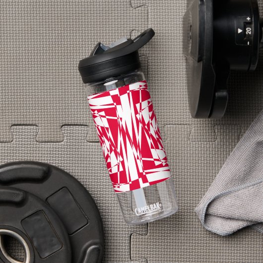 Witte rode abstracte illusie waterfles (Gym)