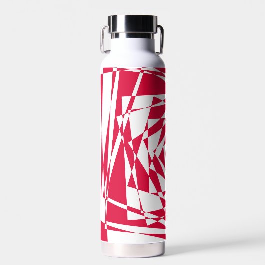 Witte rode abstracte illusie waterfles (Voorkant)