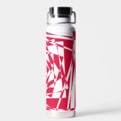 Witte rode abstracte illusie waterfles (Achterkant)