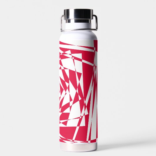 Witte rode abstracte illusie waterfles (Achterkant)