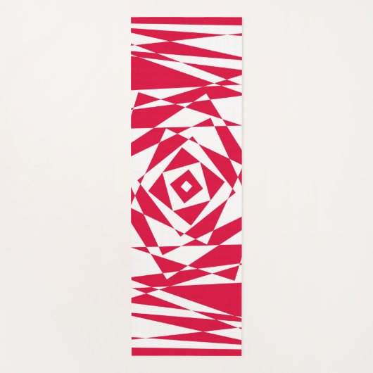 Witte rode abstracte illusie yogamat (Voorkant)