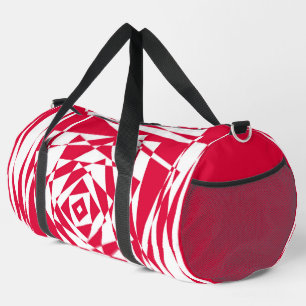 Witte & Rode Abstracte Illusion Duffle Bag – Vet Plunjezak