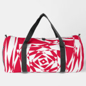 Witte & Rode Abstracte Illusion Duffle Bag – Vet Plunjezak (Achterkant)