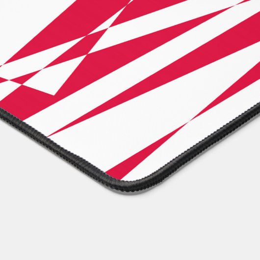 Witte & Rode Abstracte Optische Illusie Desk Mat (Hoek)