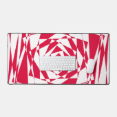 Witte & Rode Abstracte Optische Illusie Desk Mat (Keyboard & Muis)