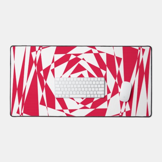 Witte & Rode Abstracte Optische Illusie Desk Mat (Keyboard & Muis)