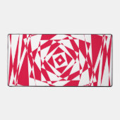Witte & Rode Abstracte Optische Illusie Desk Mat (Voorkant)