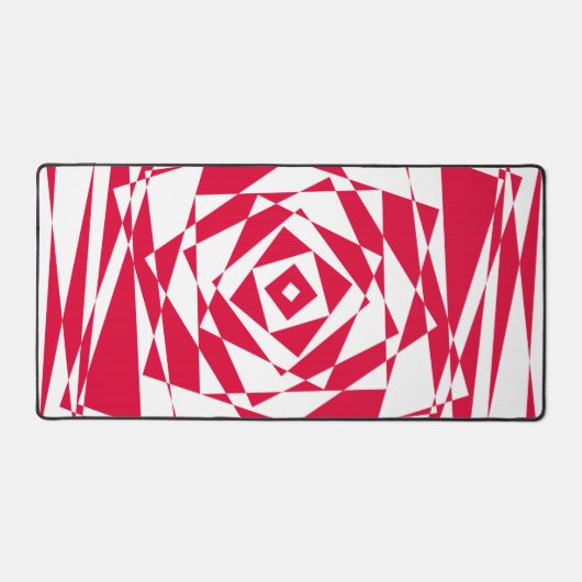 Witte & Rode Abstracte Optische Illusie Desk Mat (Voorkant)