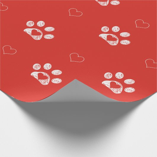 Witte rode achtergrond cadeaupapier (Hoek)