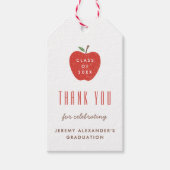 Witte Rode Appel Afstudeerfeest Favor Geschenkkaar Cadeaulabel (Voorkant)