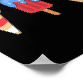 Witte Rode Blauwe Ijs Amerikaanse Vlag 4 Juli Poster (Hoek)
