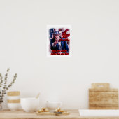 Witte Rode Blauwe Oom Sam op een Poster (Keuken)