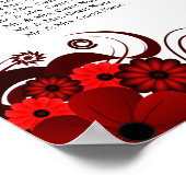 Witte & Rode Bloemen 15 Tafels Zitlijsten Poster (Hoek)