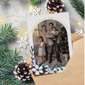 Witte Rode Bloemen Boog Foto Prettige Feestdagen