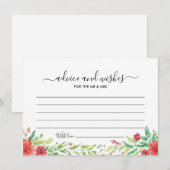 Witte rode bloemen bruiloft gast advies wensen kaa kaart (Voorkant / Achterkant)