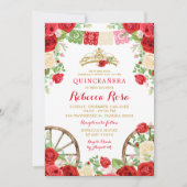 Witte rode bloemen kleurrijke Fiesta Quinceañera Kaart (Voorkant)