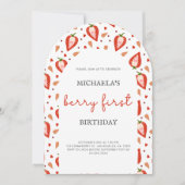Witte rode boogbes eerste verjaardag kaart (Voorkant)