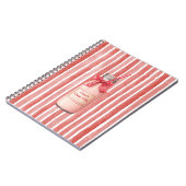 Witte Rode Candy Cane Drank Strepen Notitieboek (Linkerzijde)