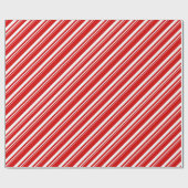 Witte Rode Candy Cane Stripe Vakantie Cadeaupapier (Vlak)