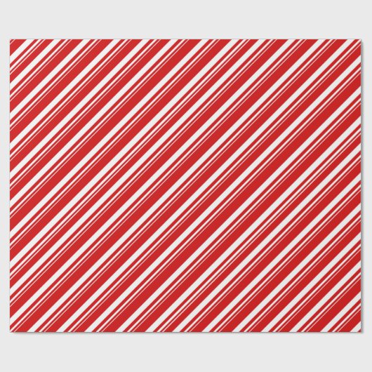 Witte Rode Candy Cane Stripe Vakantie Cadeaupapier (Vlak)
