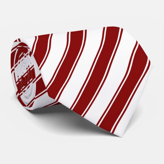 Witte & Rode Candy Cane Stripes Stropdas (Opgerold)