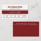 Witte Rode Eenvoudige Rand 6 Punch Klantenkaartje (Voorkant / Achterkant)