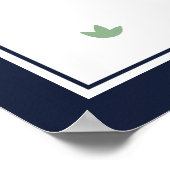 Witte, rode en donkerblauwe Abstracte vliegkraan Poster (Hoek)