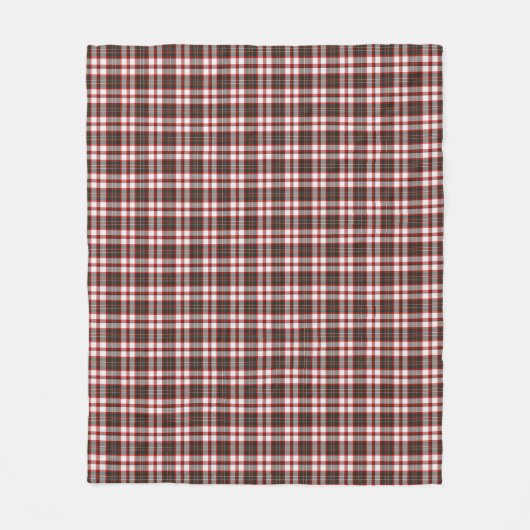 Witte, rode en donkergroene kerstpatronen fleece deken (Voorkant)