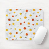 Witte, rode en gele citrusvruchten muismat (Met muis)