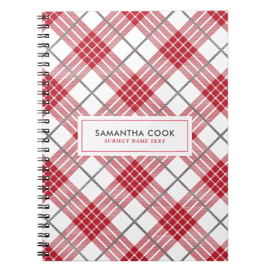 Witte rode en grijze vlecht notitieboek (Voorkant)