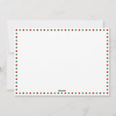 Witte, rode en groene gepersonaliseerde kerstkaart (Achterkant)