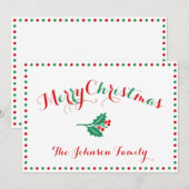 Witte, rode en groene kerstKaarten op maat Feestdagenkaart (Voorkant / Achterkant)