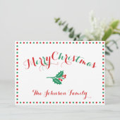 Witte, rode en groene kerstKaarten op maat Feestdagenkaart (Staand voorkant)