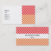 Witte, rode en Oranje pokkendot Visitekaartje (Voorkant / Achterkant)