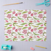 Witte, rode en roze Tulpen op witte ontkoppeling Tissuepapier (Craft)