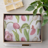 Witte, rode en roze Tulpen op witte ontkoppeling Tissuepapier (Geschenk)