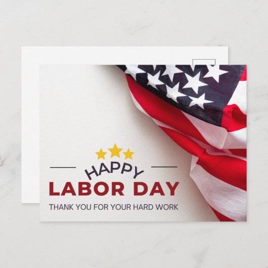 Witte rode enkelvoudige bevalling dag briefkaart (Voorkant / Achterkant)