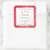 Witte rode glazen sterren Productverpakkingsetiket Vierkante Sticker (Tas)