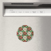 Witte Rode Groene Gouden Poinsettia Magneet (Insitu (Vaatwasser))