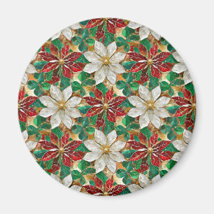 Witte Rode Groene Gouden Poinsettia Magneet