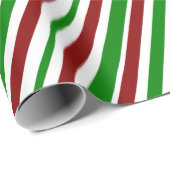 Witte, rode, groene, met kerst bedekte Stripes Pat Cadeaupapier (Rol Hoek)