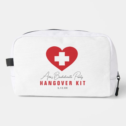 Witte Rode Hart Bachelorette Hangover Kit Toilettasje (Voorkant)