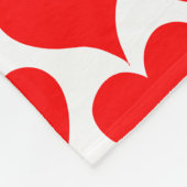 Witte rode harten patroon fleece deken (Hoek)