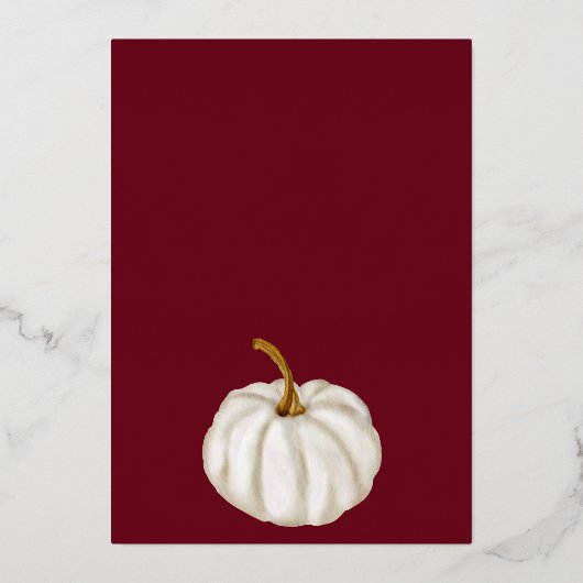 Witte rode herfst baby shower folie uitnodiging (Achterkant)