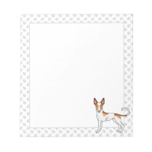 Witte & Rode Ibizan Hound Gladde Vacht Hond En Poo Notitieblok