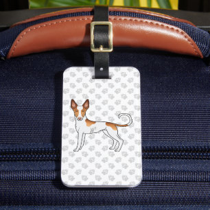 Witte & Rode Ibizan Hound Gladde Vacht Hond Met Te Bagagelabel