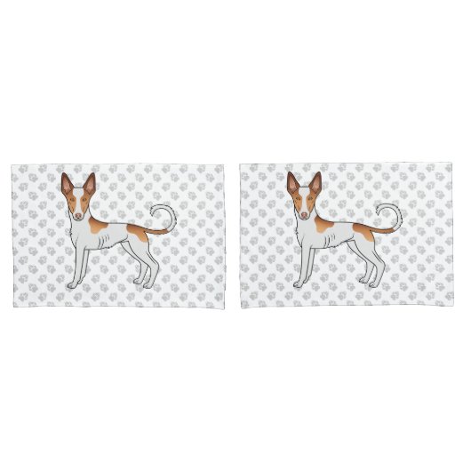 Witte & Rode Ibizan Hound met gladde vacht Hond en Kussensloop (Voorkant-Set)
