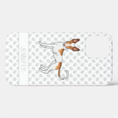Witte & Rode Ibizan Hound met gladde vacht Hond Me Case-Mate iPhone Case (Achterkant (horizontaal))